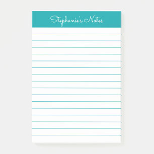 Einfache Aquamarine Linde Personalisiert Post-it Klebezettel