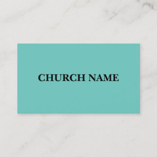 Einfache Aquamarine und Black Church Visitenkarten Visitenkarte