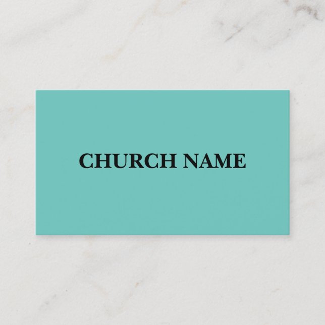 Einfache Aquamarine und Black Church Visitenkarten Visitenkarte (Vorderseite)