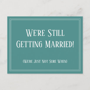 Einfache Aquamarine, verzögerte Hochzeitserklärung Postkarte