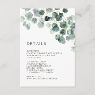 Einfache Aquarell-Blatt-Grün-Hochzeit Begleitkarte