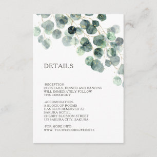 Einfache Aquarell-Blatt-Grün-Hochzeit Begleitkarte