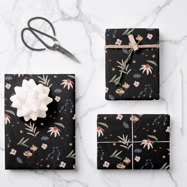 Einfache Aquarell-Blume 1 Geschenkpapier Set (Vorderseite)