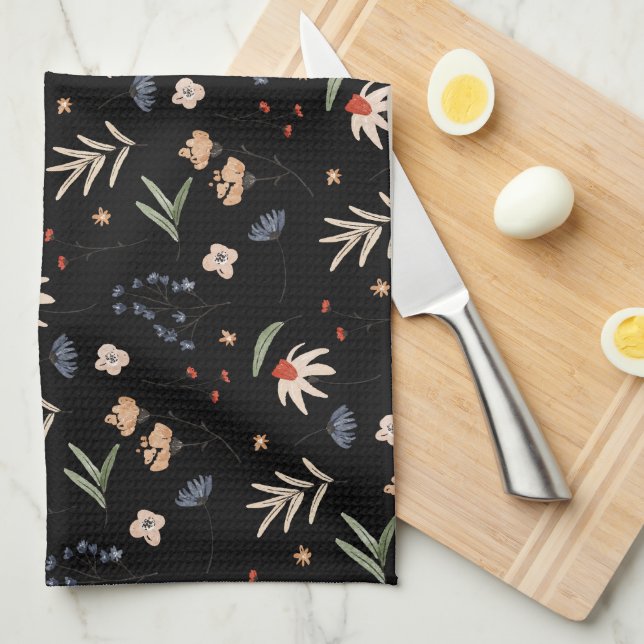 Einfache Aquarell-Blume 1 Geschirrtuch (Viertel Falte)