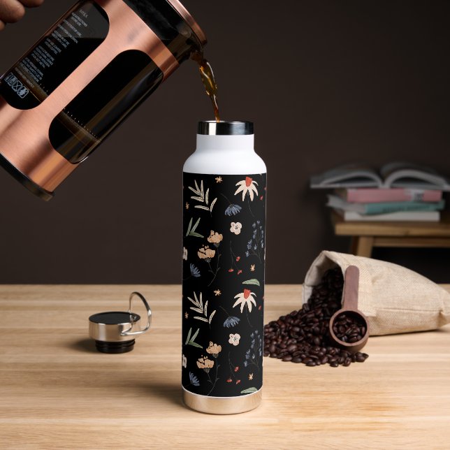 Einfache Aquarell-Blume 1 Trinkflasche (Kaffee)