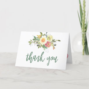 Einfache Aquarellblume minimalistisch staubige Ros Dankeskarte