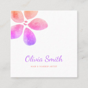 Einfache Aquarellblume Schönheit Giro Quadratische Visitenkarte