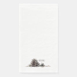 Einfache Aquarellenkiefern - Segen Serviette