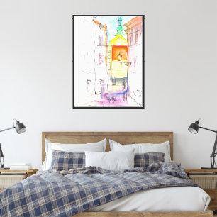 Einfache Aquarellfarbe und Farbgebung eines mittel Leinwanddruck