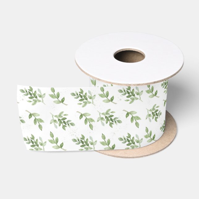 Einfache Aquarellfarben und Foliage-Muster Satinband (Spule)