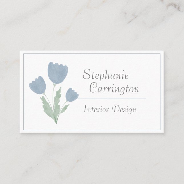 Einfache Aquarellfärbung - Ihr Name Typografie Visitenkarte (Vorderseite)