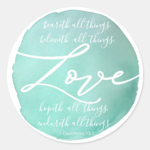 Einfache Aquarellschrift-Liebe Runder Aufkleber