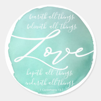 Einfache Aquarellschrift-Liebe Runder Aufkleber