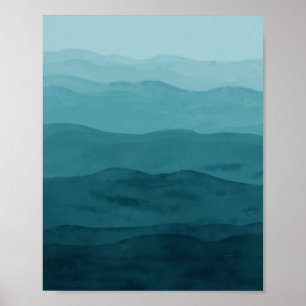 Einfache Aquarelltöne abstrakte Kunst Poster