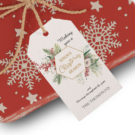 Einfache Aquarellwinterfamilie Weiße Blume Geschenkanhänger
