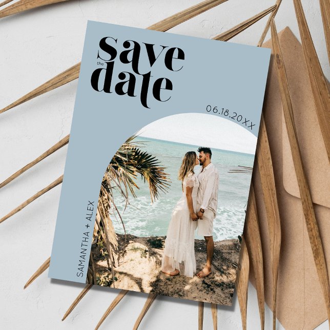 Einfache Arch Foto Beach Hochzeit Save the Date (Simple Arch Photo Beach Wedding Save the Date)