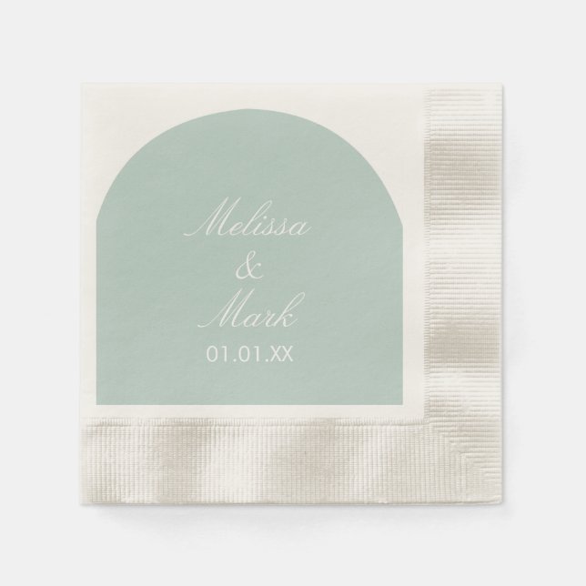 Einfache Arch-Minty-Form-Monogramm Serviette (Vorderseite)