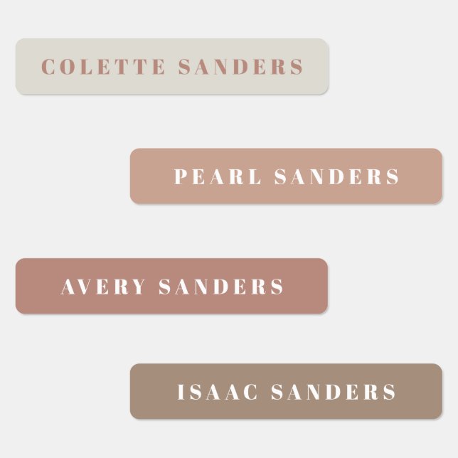 Einfache Art Boho Kinder Name wasserdicht Etiketten (Gruppe)