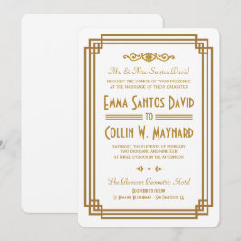 Einfache Art Deco Einladungen für Hochzeiten