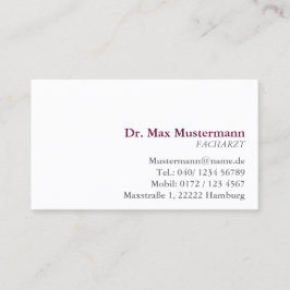 einfache Arzt Visitenkarte