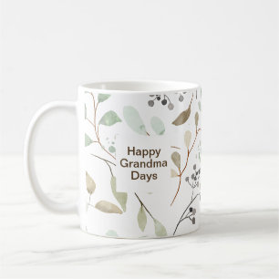 Einfache ästhetische Leaf Muster Happy Oma Day Kaffeetasse