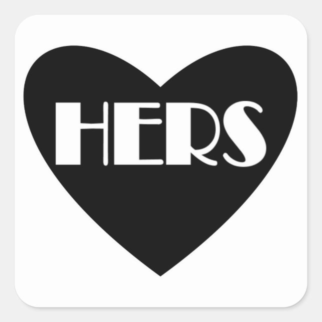 Einfache Aufkleber mit Schwarz-weißem Herzen (Vorderseite)