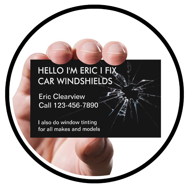 Einfache Auto Glass Business Cards Visitenkarte (Von Creator hochgeladen)