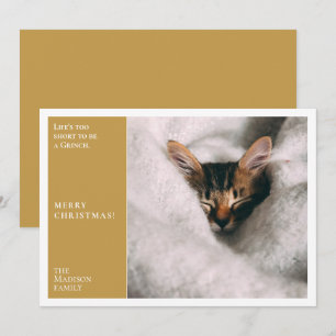 Einfache Aztec Gold Frame Foto Minimal Feiertagskarte