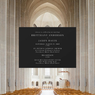 Einfache B/W Keine Eltern Kirche Hochzeit Einladun Einladung