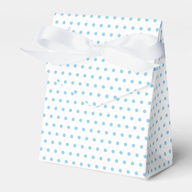 Einfache Baby Blue Punkte Muster auf Weiß Geschenkschachtel (Vorderseite)