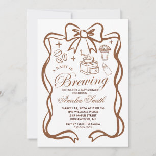 Einfache Baby Brauerei Doodle Kaffee Babyparty I Einladung