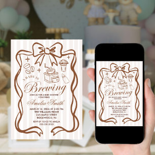 Einfache Baby Braut Doodle Kaffee Baby Shower I Einladung