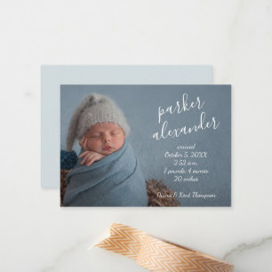 Einfache Baby-Foto-Ankündigung Mitteilungskarte