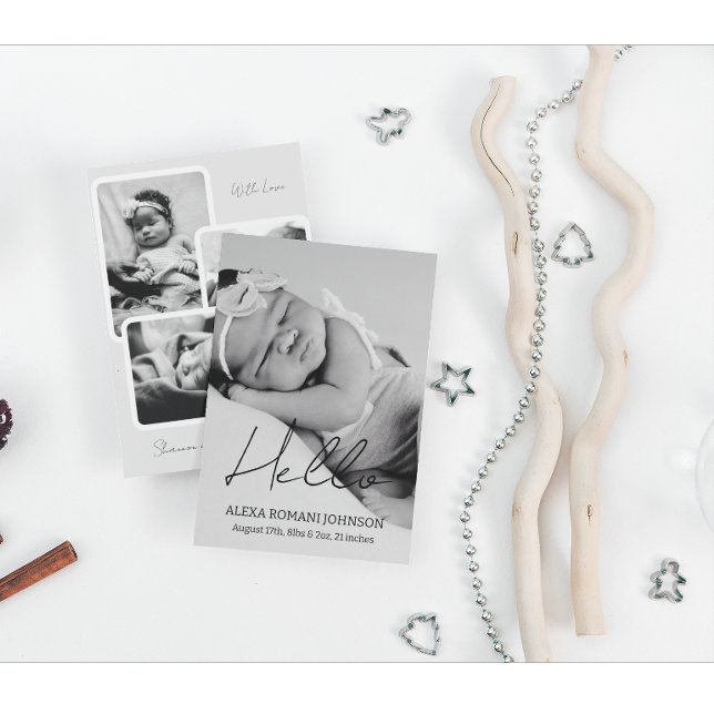 Einfache Baby-Foto-Geburtskarte Ankündigung (Von Creator hochgeladen)