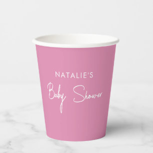 Einfache Baby-Shower-Party in Rosa Pappbecher