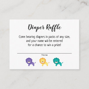 Einfache Baby Shower Windel-Raffle-Tickets mit Löw Begleitkarte