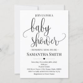 Einfache Babydusche Moderne Minimalistische Mama z Einladung
