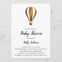 Einfache Babydusche Smooth Gold Hot Air Ballon