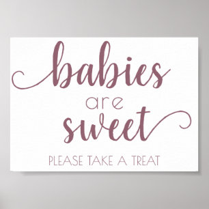 Einfache Babys sind süß Mauve Pink Dusche Zeiche Poster
