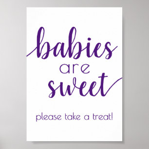 Einfache Babys sind süß   Royal Lila Duschzeichen Poster