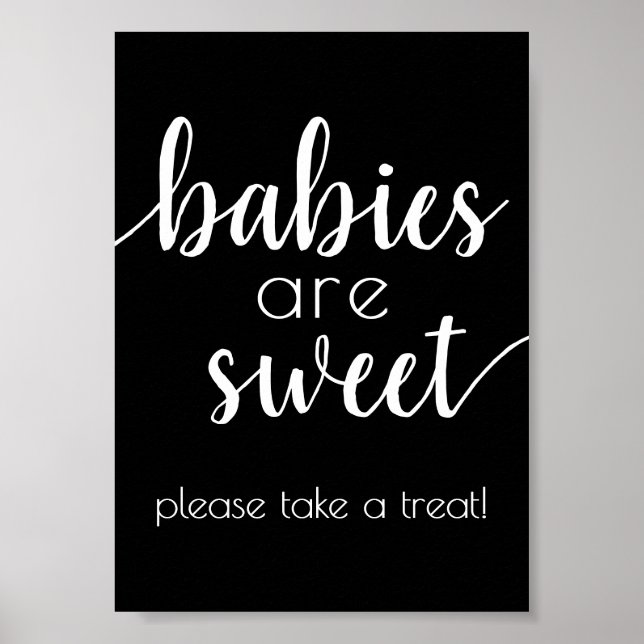 Einfache Babys sind süß | Schwarzes Skript-Duschze Poster (Vorne)