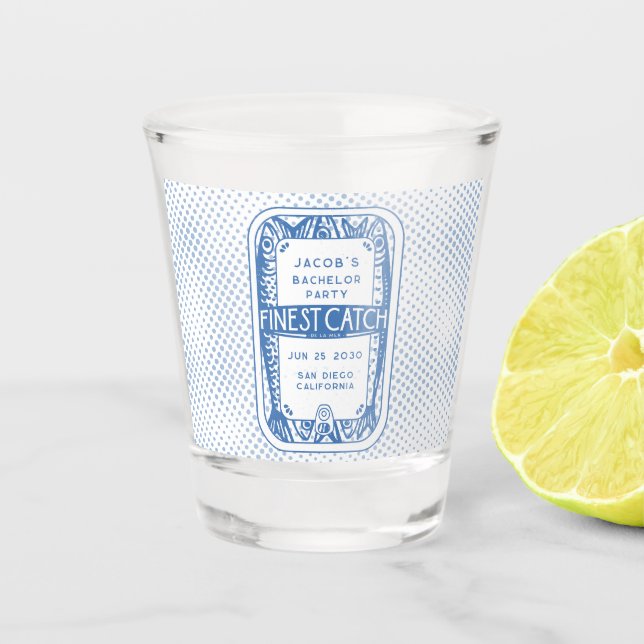 Einfache Bachelor Party Angeln Typ Wochenendausflu Schnapsglas (Vorderseite)