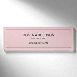 Einfache Bäckerei rosa Geschäft magnetisch Namenschild
