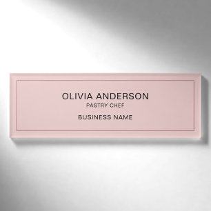 Einfache Bäckerei rosa Geschäft magnetisch Namenschild