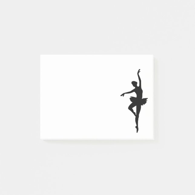 Einfache Ballerina-Silhouette Post-it Klebezettel (Vorderseite)