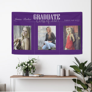 Einfache Banner für eine moderne Lila Foto Graduat