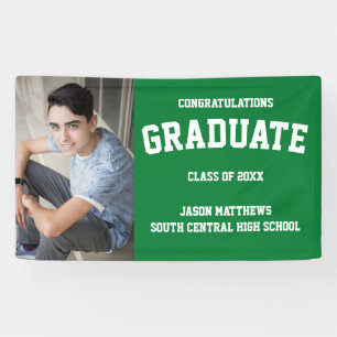 Einfache Banner mit einem Foto für grünen Abschlus