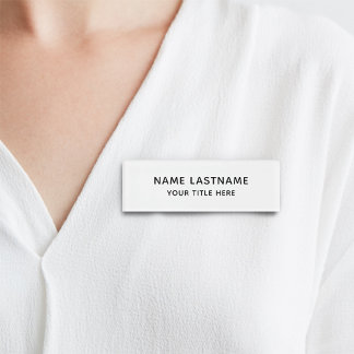 Einfache Basis Minimal White Modern Black Title Namenschild