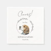 Einfache Beagle Dog Wedding Cocktail Napkins