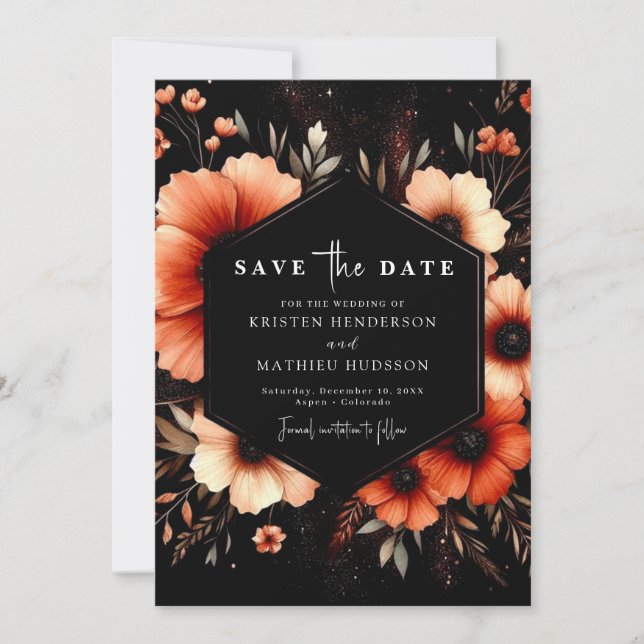 Einfache bearbeitbare Terracotta Wedding Save The Date (Vorderseite)